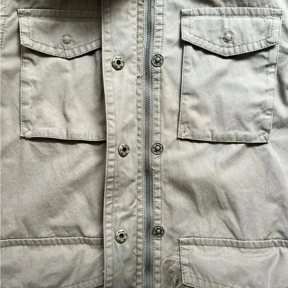 Anthropologie | Saskia army green faux fur trimmed utility jacket. Size: XS - Picture 14 of 16